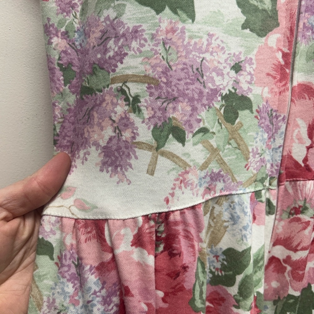 Vintage Carol Anderson Cottagecore Floral Midi Dress Size 14 — with Pockets! - Picture 7 of 11